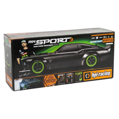 Caloosa Trains And Hobbies R/C Electric Touring Car HPI120102, HPI RS4 Sport 3 RTR Touring Car w/1969 Mustang RTR-X Body w/2.4GHz Radio, 7.2V Battery & Charger