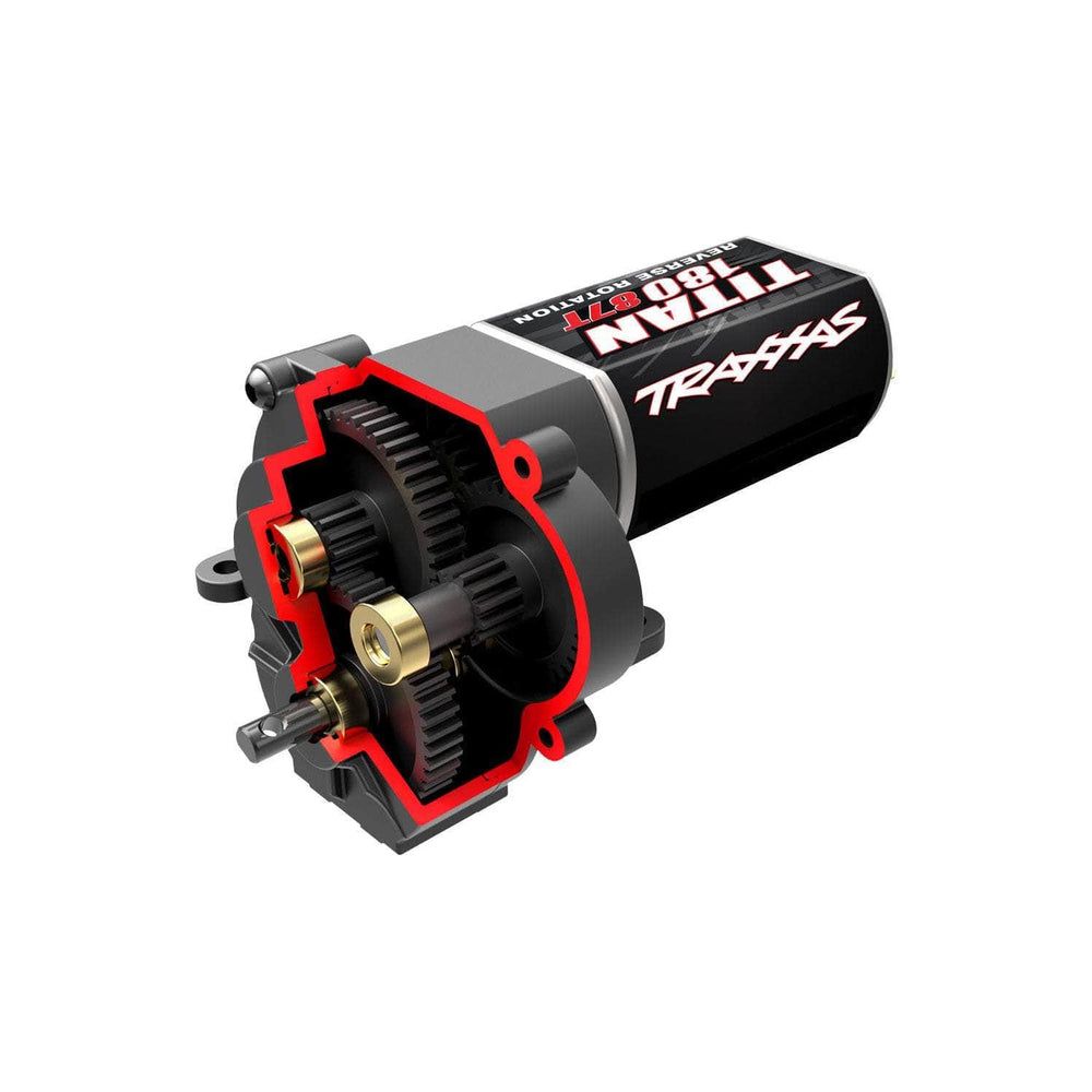 Caloosa Trains And Hobbies Traxxas Parts & Accessories TRA9791R, Transmission, complete (low range (crawl) gearing) (40.3:1 reduction ratio) (includes Titan® 87T motor)