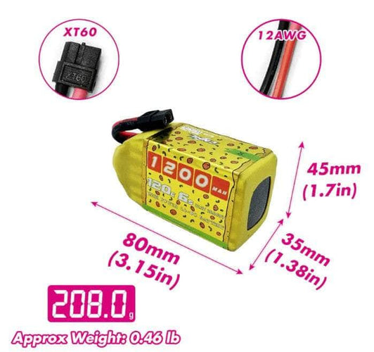 CNHL Battery CNHL SpeedyPizza 22.2V 6S 1200mAh 120C LiPo Battery - XT60