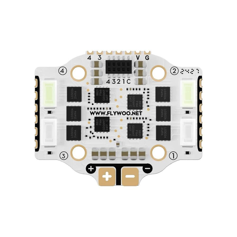 Flywoo GOKU V3 HD Stack - F4 FC + 20A 2-4S 4-in-1 BLHeli_S ESC w/ LED + ELRS 2.4GHz - 16x16