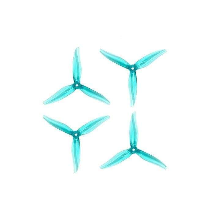 GEMFAN PROPS Clear Cyan Gemfan Hurricane MAX 51377 3-Blade Propeller (Set of 4)