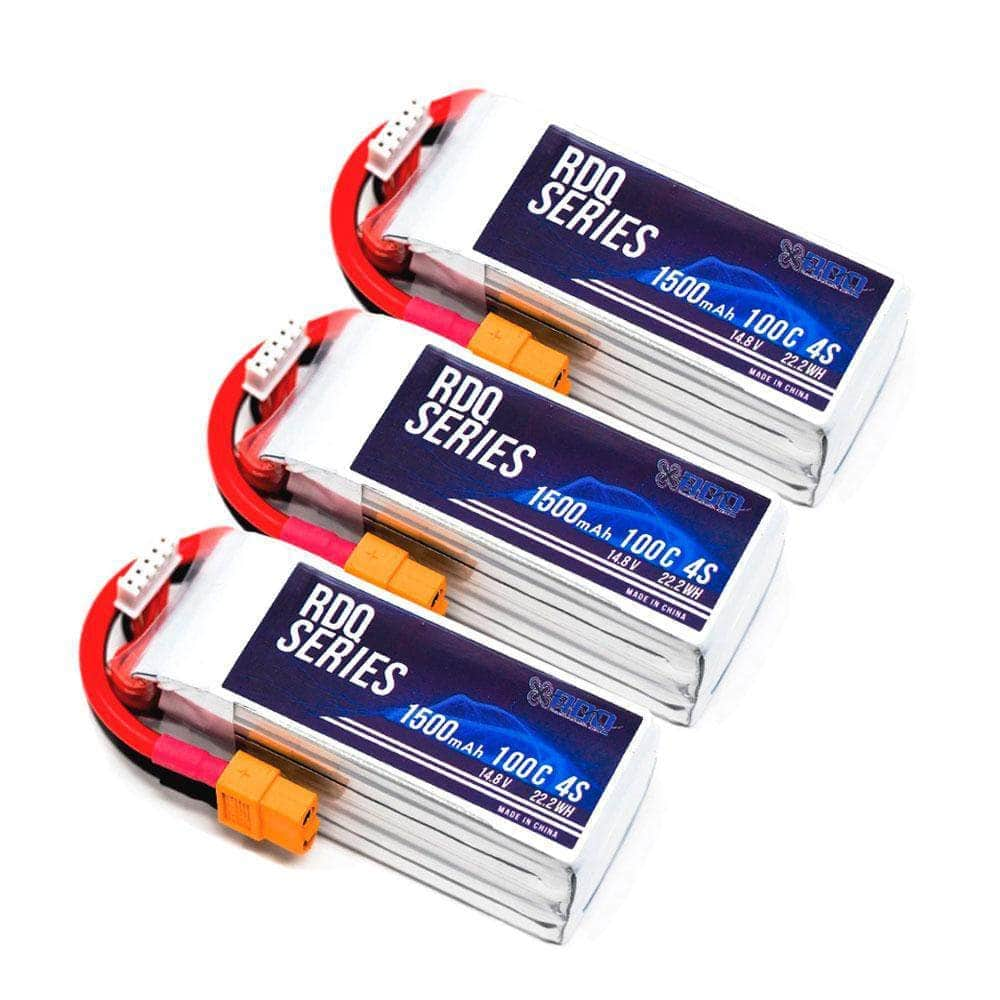 GNB Battery 3 PACK of RDQ Series 14.8V 4S 1500mAh 100C LiPo Battery - XT60