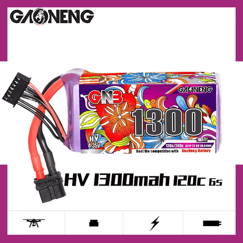 GNB Battery Gaoneng GNB 22.8V 6S 1300mAh 120C LiHV Battery - XT60