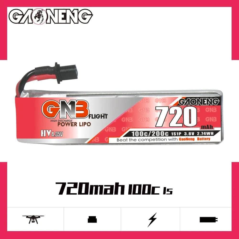 GNB Battery Gaoneng GNB 3.8V 1S 720mAh 100C LiHV Whoop/Micro Battery w/ Cabled - A30