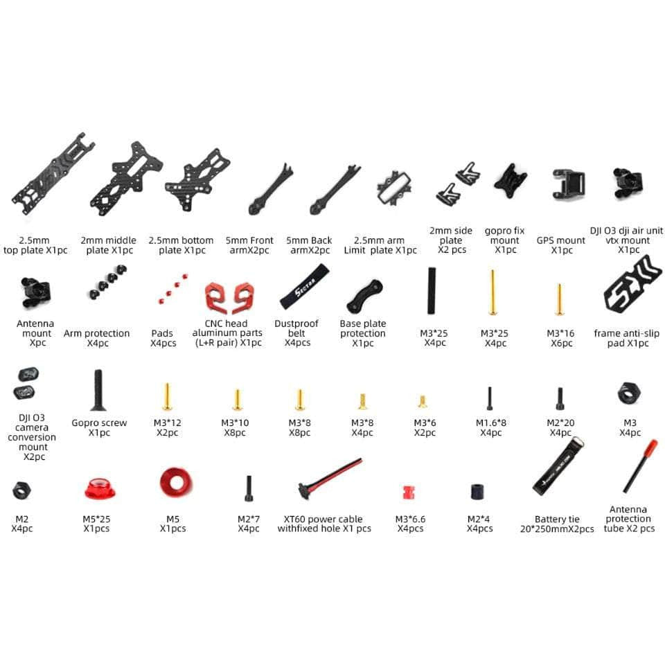 HGLRC Frame HGLRC Sector D5 O3 5" Freestyle Frame Kit