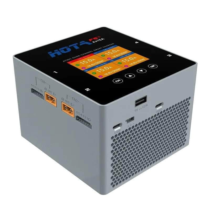 HOTA Charger HOTA F6+ 1000W 60A 1-6S Quad Channel AC/DC Smart Charger - Grey