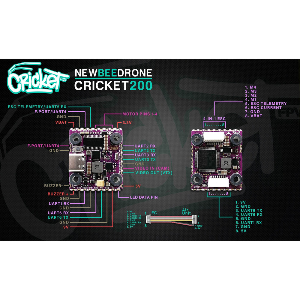 NewBeeDrone Drone FC+ESC NewBeeDrone Cricket200 Stack (ESC+FC)