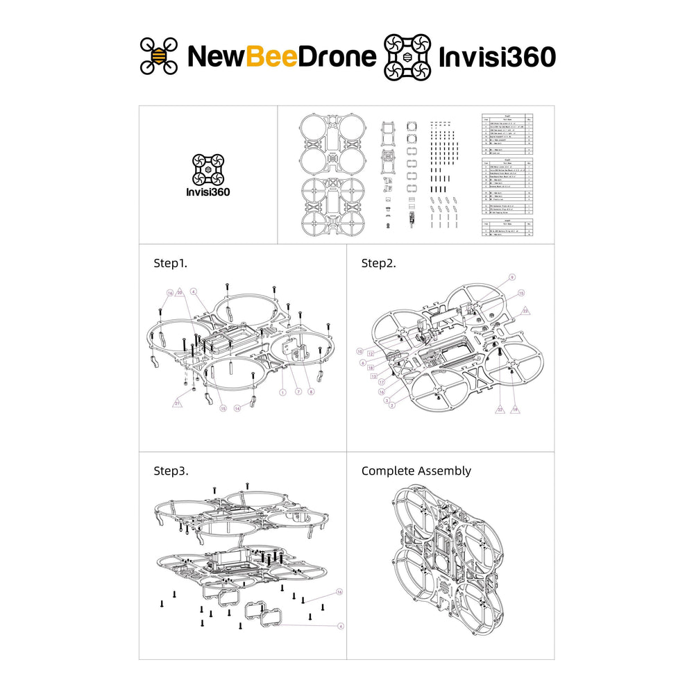 NewBeeDrone Drone Frames NewBeeDrone Invisi360 Cinewhoop Frame Kit