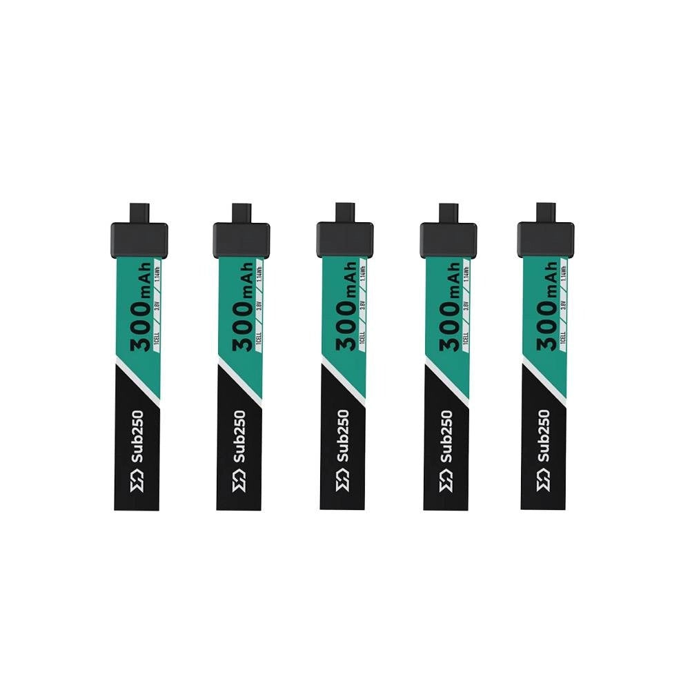 Sub250 1S 300mAh 75C Micro Battery 5PK - A30