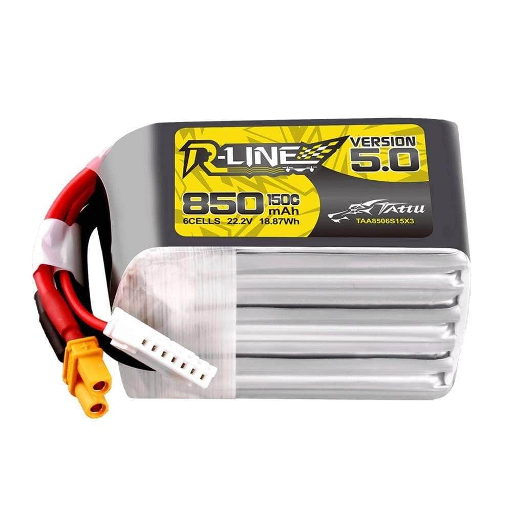 TATTU Battery Tattu R-Line Version 5.0 850mAh 6S 22.2V 150C LiPo Battery - XT30