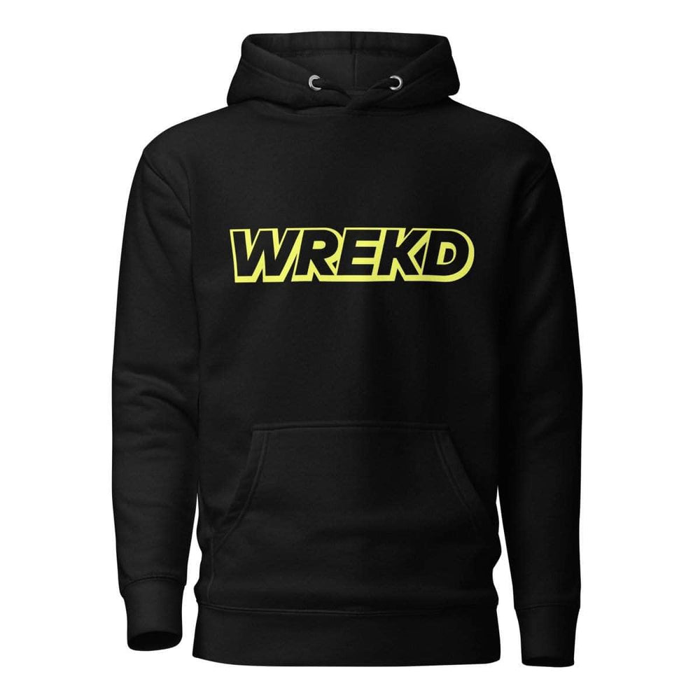 WREKD Co. M WREKD Yellow on Black Logo Premium Unisex Hoodie