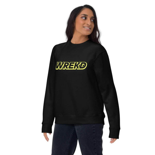 WREKD Co. WREKD Yellow on Black Logo Unisex Premium Sweatshirt