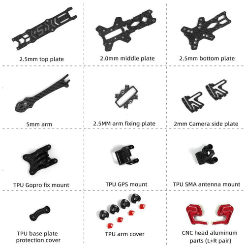 HGLRC Frame HGLRC Sector X5 FR 5" Freestyle Frame Kit