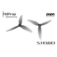 HQPROP Prop HQ Prop Durable 5.1x3.6x3 Tri-Blade 5" Prop 4 Pack - Grey