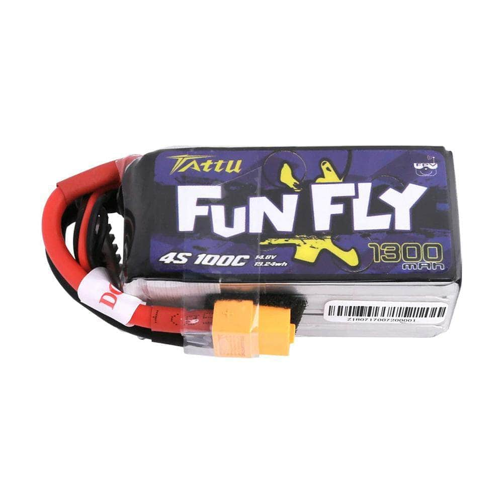 TATTU Battery Tattu FunFly 14.8V 4S 1300mAh 100C LiPo Battery - XT60