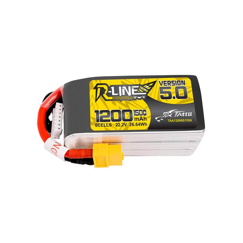 TATTU Battery Tattu R-Line Version 5.0 22.2V 6S 1200mAh 150C LiPo Battery - XT60